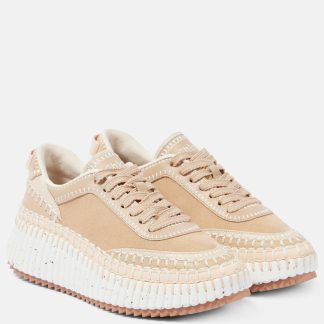 designer bon marché Chloé Baskets en daim Nama beige