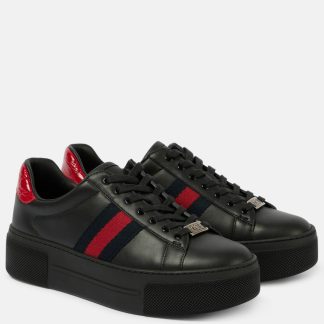 designer bon marché Gucci Baskets Gucci Ace en cuir noir