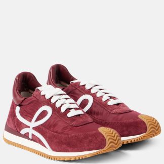 designer bon marché Loewe Baskets en daim Flow Runner bordeaux