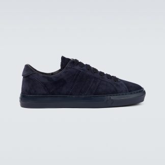 designer bon marché Moncler New Monaco sneakers en daim bleu