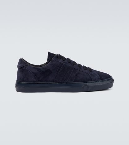 designer bon marché Moncler New Monaco sneakers en daim bleu