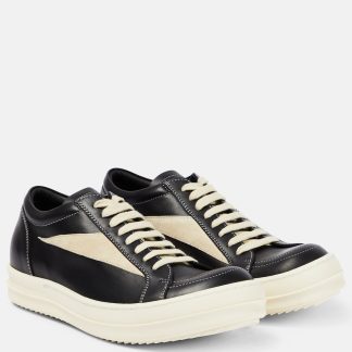 designer bon marché Rick Owens Baskets vintage en cuir noir