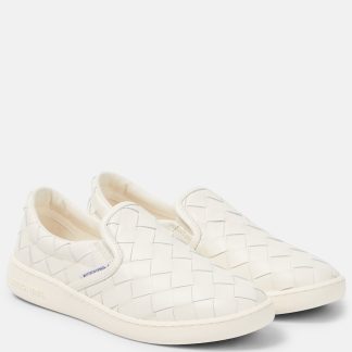 designer de haute qualité Bottega Veneta Baskets à enfiler en cuir Sawyer blanc