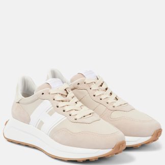 designer de haute qualité Hogan H Patch sneakers en daim beige