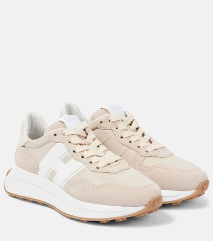 designer de haute qualité Hogan H Patch sneakers en daim beige