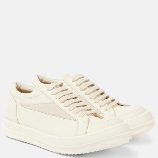 designer de haute qualité Rick Owens Baskets en cuir blanc