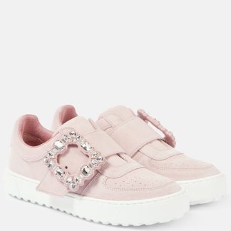 designer de haute qualité Roger Vivier Very Vivier baskets en cuir embelli rose