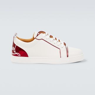 faux luxe Christian Louboutin Fun Louis Junior baskets en cuir blanc