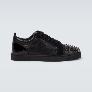 faux luxe Christian Louboutin Louis Junior - Baskets en cuir clouté - noir