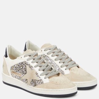 faux luxe Golden Goose Ball Star - Baskets en cuir pailleté multicolores