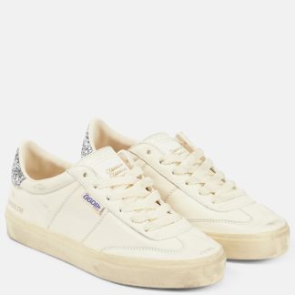 faux luxe Golden Goose Baskets en cuir pailleté Soul-Star blanc