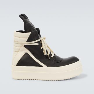 faux luxe Rick Owens Baskets montantes à plateforme en cuir noir