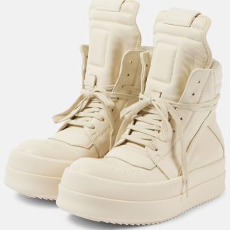 faux luxe Rick Owens Baskets montantes en cuir Bumper blanc