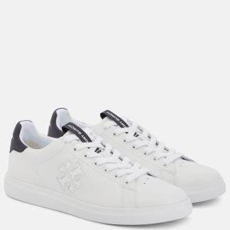 faux luxe Tory Burch Baskets en cuir Howel Court blanc