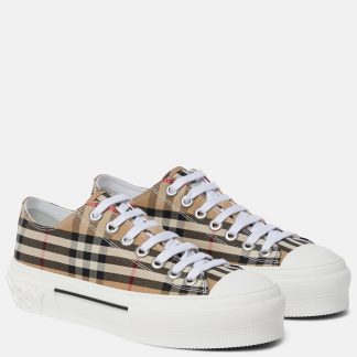 haute qualité luxe Burberry Baskets en toile à carreaux Burberry multicolores