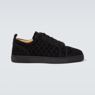 haute qualité luxe Christian Louboutin Louis Junior - Baskets en daim tressé - noir