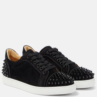 haute qualité luxe Christian Louboutin Vieira 2 chaussures de sport en daim à crampons noir