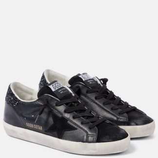 haute qualité luxe Golden Goose Baskets Super-Star en cuir noir