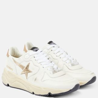 haute qualité luxe Golden Goose Baskets en cuir Running Sole blanches