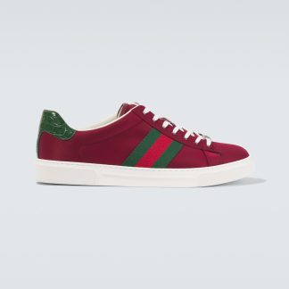 haute qualité luxe Gucci Baskets Ace en cuir rouge