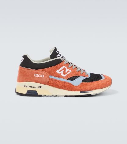 haute qualité luxe New Balance Made UK 1500 baskets en cuir orange