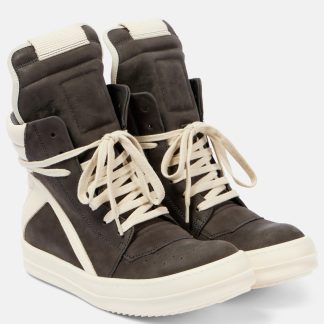 haute qualité luxe Rick Owens Baskets montantes en daim Geobasket gris