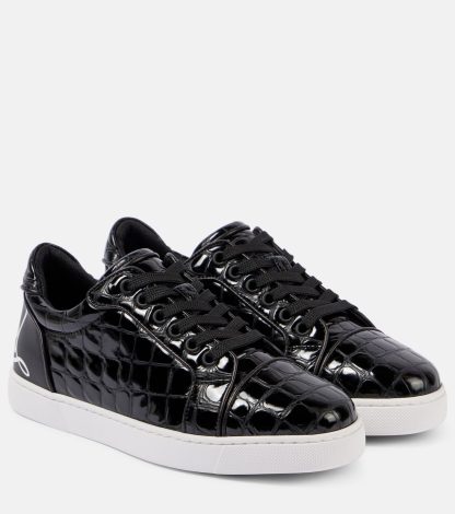 luxe bon marché Christian Louboutin Fun Vieira - Baskets en cuir effet croco - noir