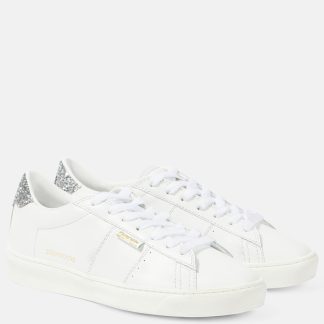 luxe bon marché Golden Goose Baskets Matchstar en cuir pailleté blanc