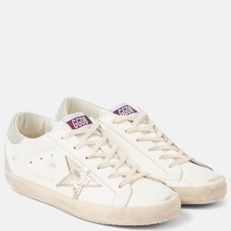 luxe bon marché Golden Goose Baskets Super Star en cuir blanc