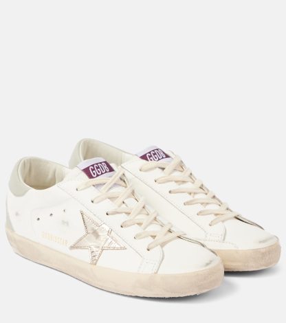 luxe bon marché Golden Goose Baskets Super Star en cuir blanc