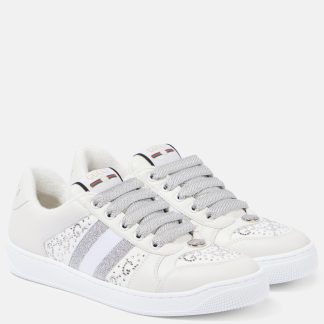 luxe bon marché Gucci Baskets en cuir embelli Screener blanc