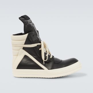 luxe bon marché Rick Owens Baskets montantes en cuir noir