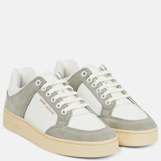 luxe bon marché Saint Laurent Baskets SL/61 en cuir et daim blanc