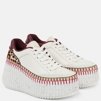 mode luxe Chloé Baskets compensées en cuir clouté Nana