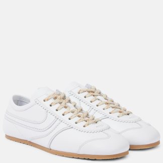 mode luxe Dries van Noten Baskets en cuir blanc