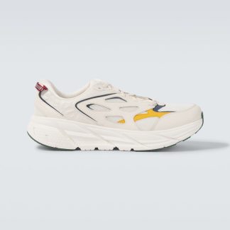 mode luxe Hoka One One Baskets Clifton L en cuir blanc