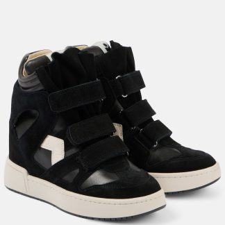 mode luxe Isabel Marant Baskets montantes compensées IM3 en daim noir