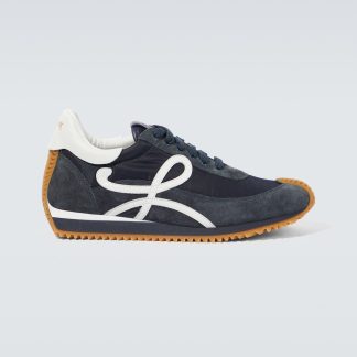 mode luxe Loewe Baskets Flow Runner en daim bleu