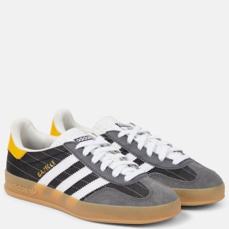 réplique de designer Adidas Baskets Gazelledoor bordées de daim noir