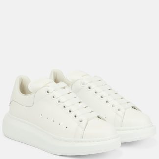 réplique de designer Alexander McQueen Baskets oversize en cuir blanc