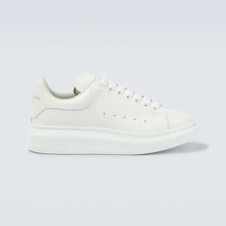 réplique de designer Alexander McQueen Baskets oversize en cuir blanc