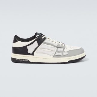 réplique de designer Amiri Skel Top Baskets basses en cuir blanc