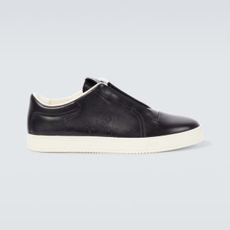 réplique de designer Berluti Baskets Playtime Scritto en cuir noir