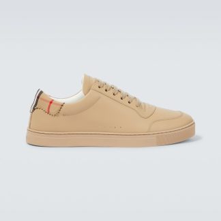 réplique de designer Burberry Baskets basses en cuir beige