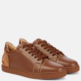 réplique de designer Christian Louboutin Fun Vieira baskets en cuir marron