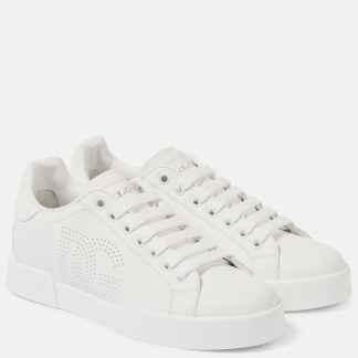 réplique de designer Dolce & Gabbana Baskets en cuir Portofino blanc