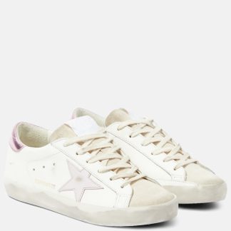 réplique de designer Golden Goose Baskets Super-Star en cuir blanc