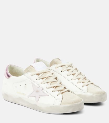 réplique de designer Golden Goose Baskets Super-Star en cuir blanc