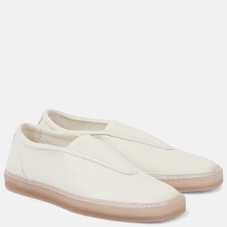 réplique de designer Lemaire Baskets en cuir blanc