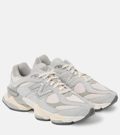 réplique de designer New Balance 9060 baskets en cuir rose